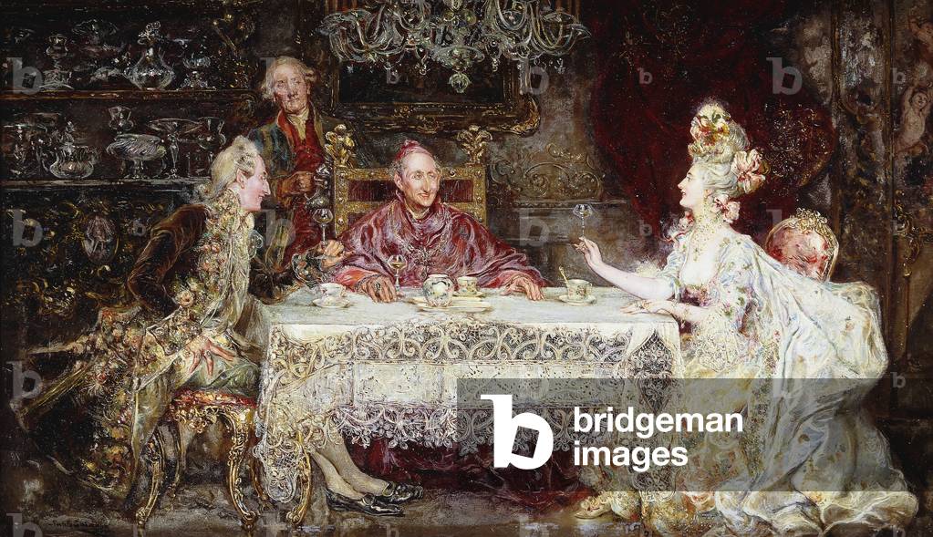 Image of Painting depicting Dinner with the Cardinal by Juan Pablo Salinas Tervel