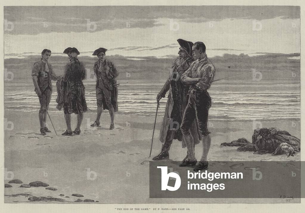 La fin du jeu (gravure) 1881 par Frank Dadd, b/w