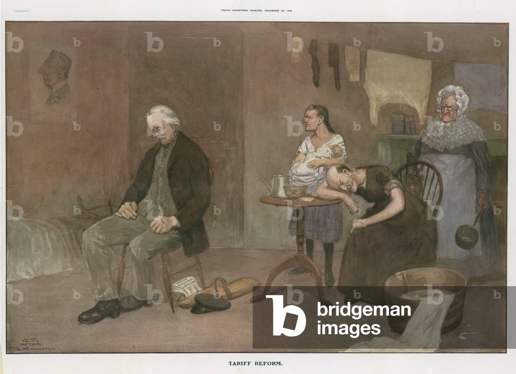 Tariff Reform (colour litho) by English Artist