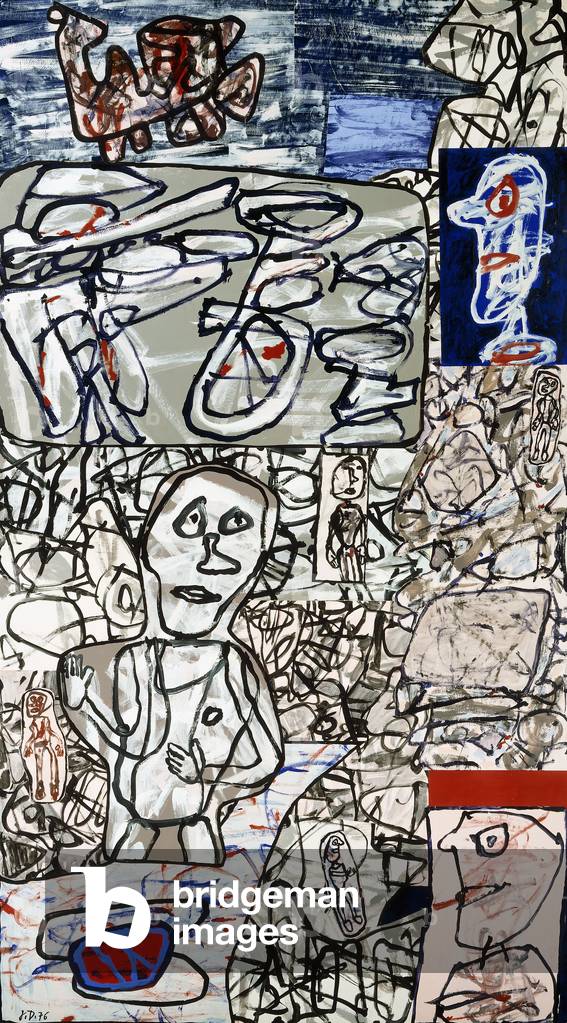 Pluriskop, 1976 (Acryl und Papier Collage auf Papier auf Leinwand montiert)