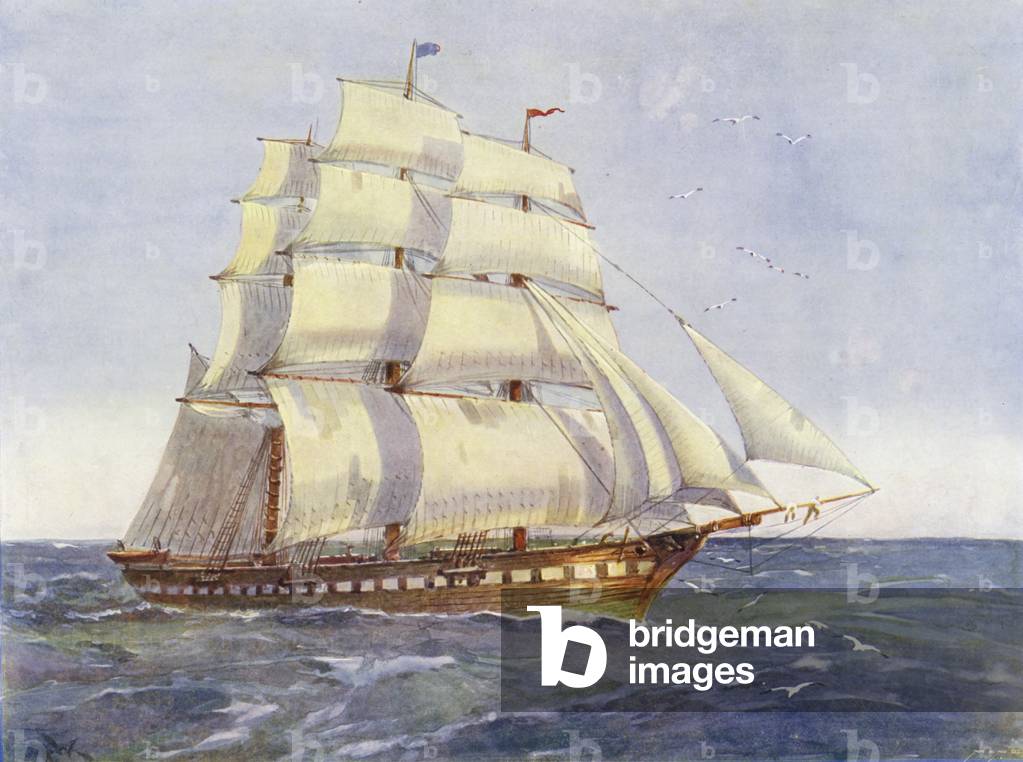 Un veliero completo (color litho)