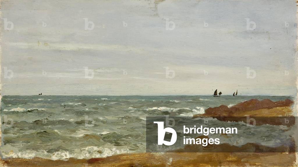 Seascape: Graues Wetter, 1885 (Öl auf Tafel)