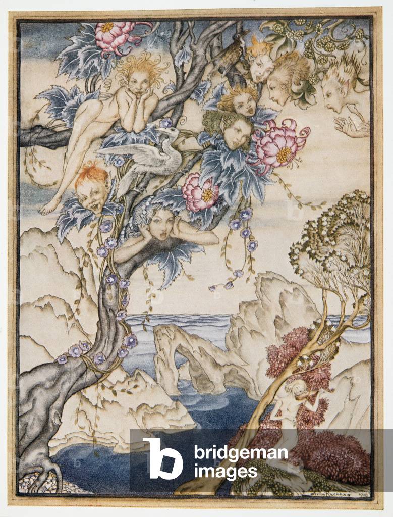"L'isola è piena di rumori" 1926 di Arthur Rackham