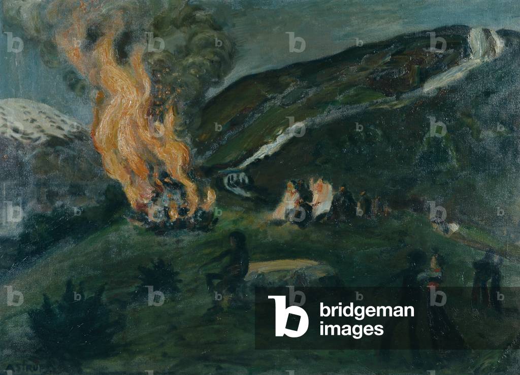 "Mittsommerbrand" 1902 von Nikolai Astrup