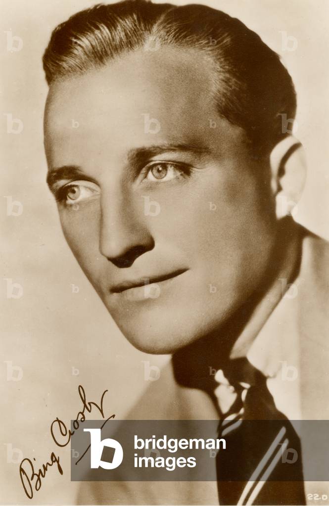 Bing Crosby autographed portrait, b/w