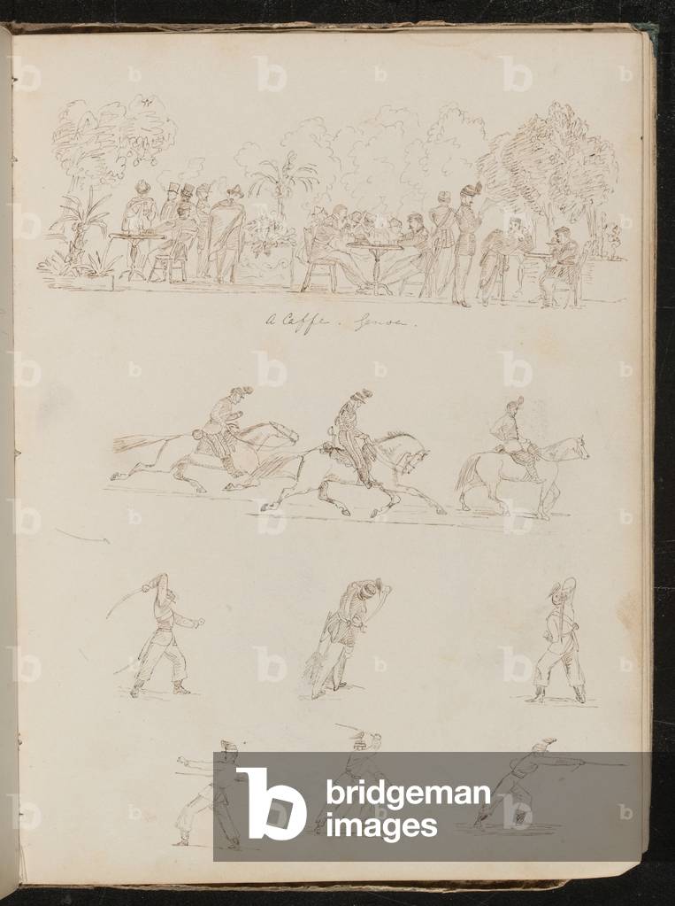 Image of Drawing depicting Eight studies of soldiers 1860 by Lady Butler