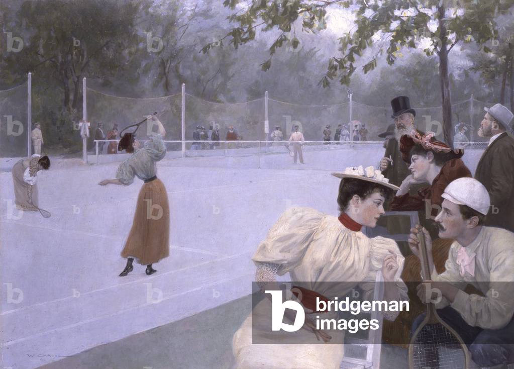 Städtischer Rasen-Tennis-Platz (städtischer Tennisplatz), 1895 (Aquarell)