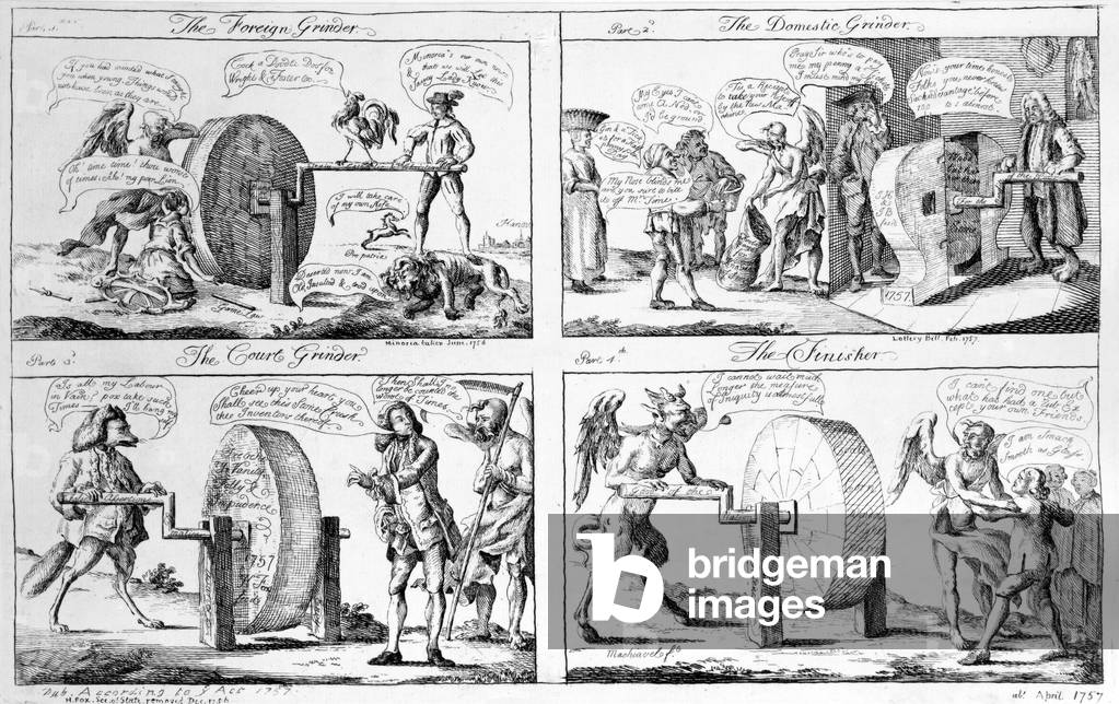 "der ausländische schleifer", 1757 von English School, b/w