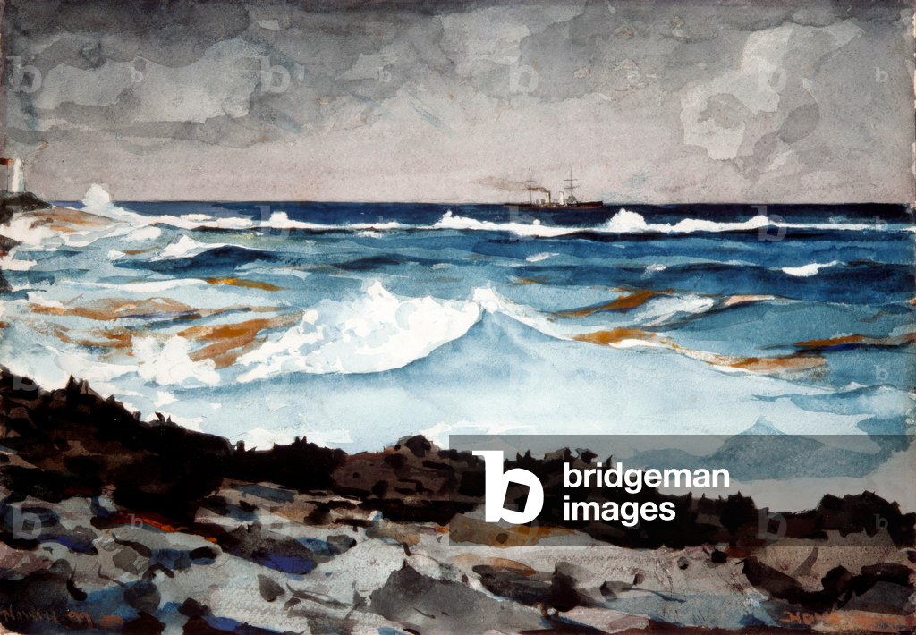 Bild von Zeichnung "Ufer und Brandung" 1899 von Winslow Homer