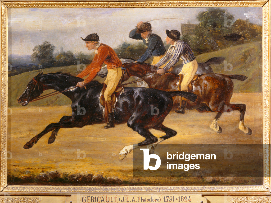 Bild von Gemälde "Course de chevaux montes" von Theodore Gericault