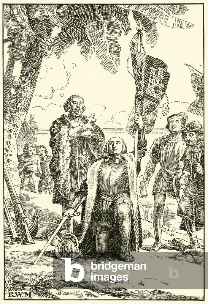 Cristoforo Colombo approda nella Nuova Parola (inchiostro su carta)