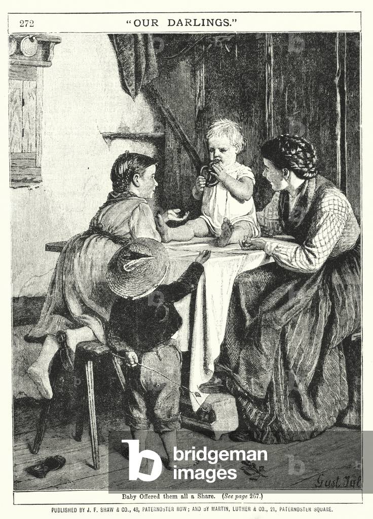 "Baby ha offerto a tutti loro una quota (incisione)" 1801 di English School