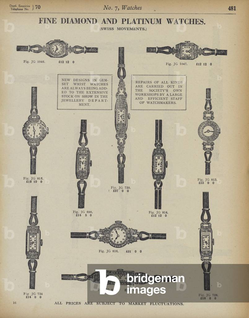 Pagina dal Catalogo dei negozi dell'esercito e della marina, 1939-40 (lito)