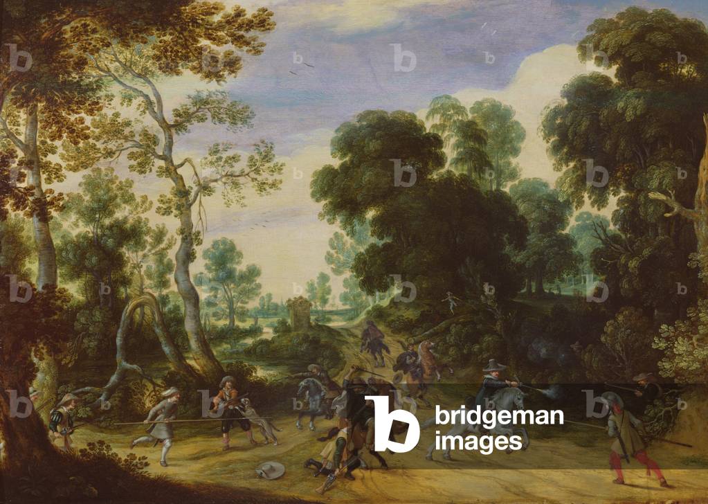 Battaglia scena (olio su tela)