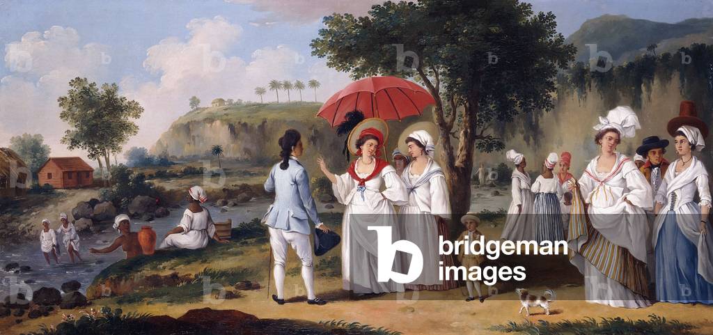 Immagine di Dipinto "Mulatto donne sulle rive del fiume Roseau" di Agostino Brunias