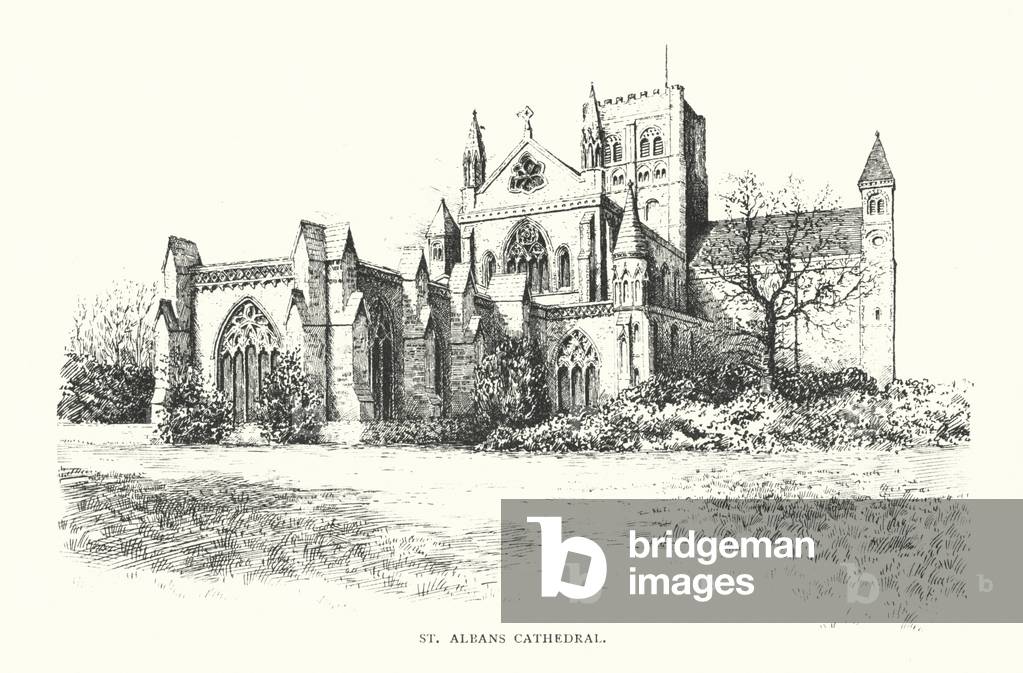 St. Albans Cathedral (litho)