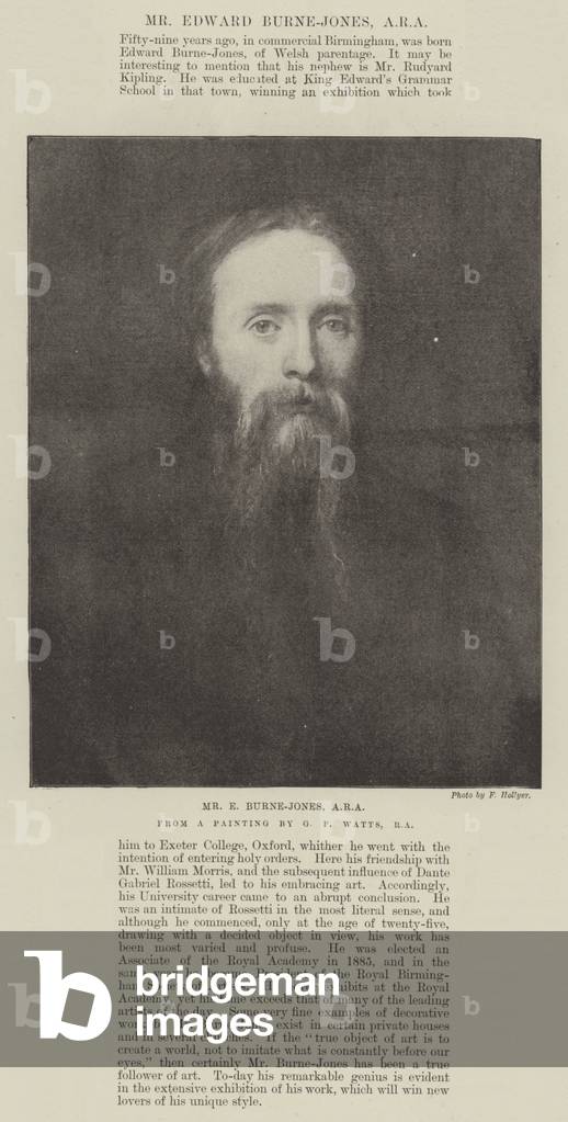 Image de Estampe représentant M. E. Burne-Jones 1893 par George Frederick Watts, b/w