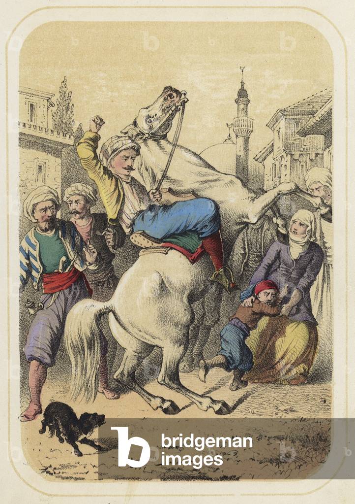"La storia di Sidi Muman da Mille e una notte (lito a colori)" 1862 di German School