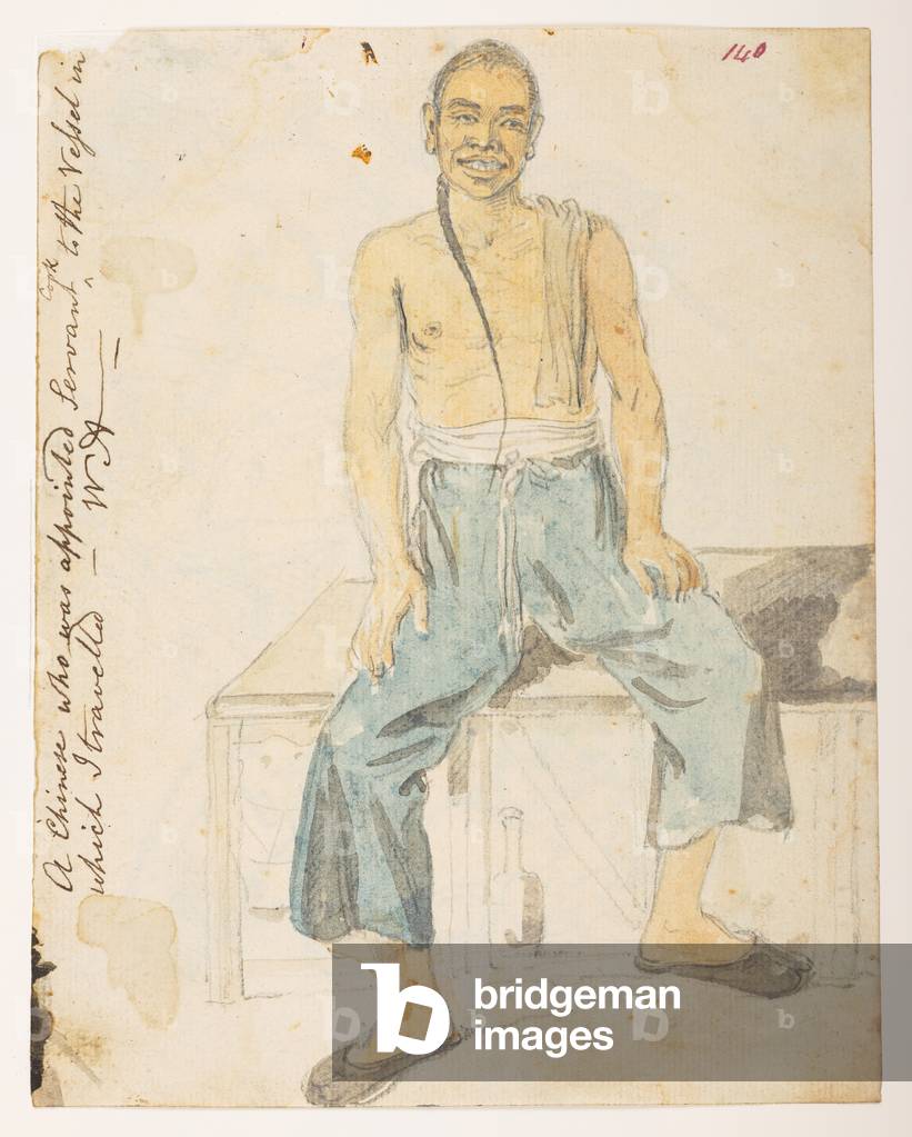 Image of Drawing depicting A Chinese who was appointed servant cook to the vessel in which I travelled 1792 by