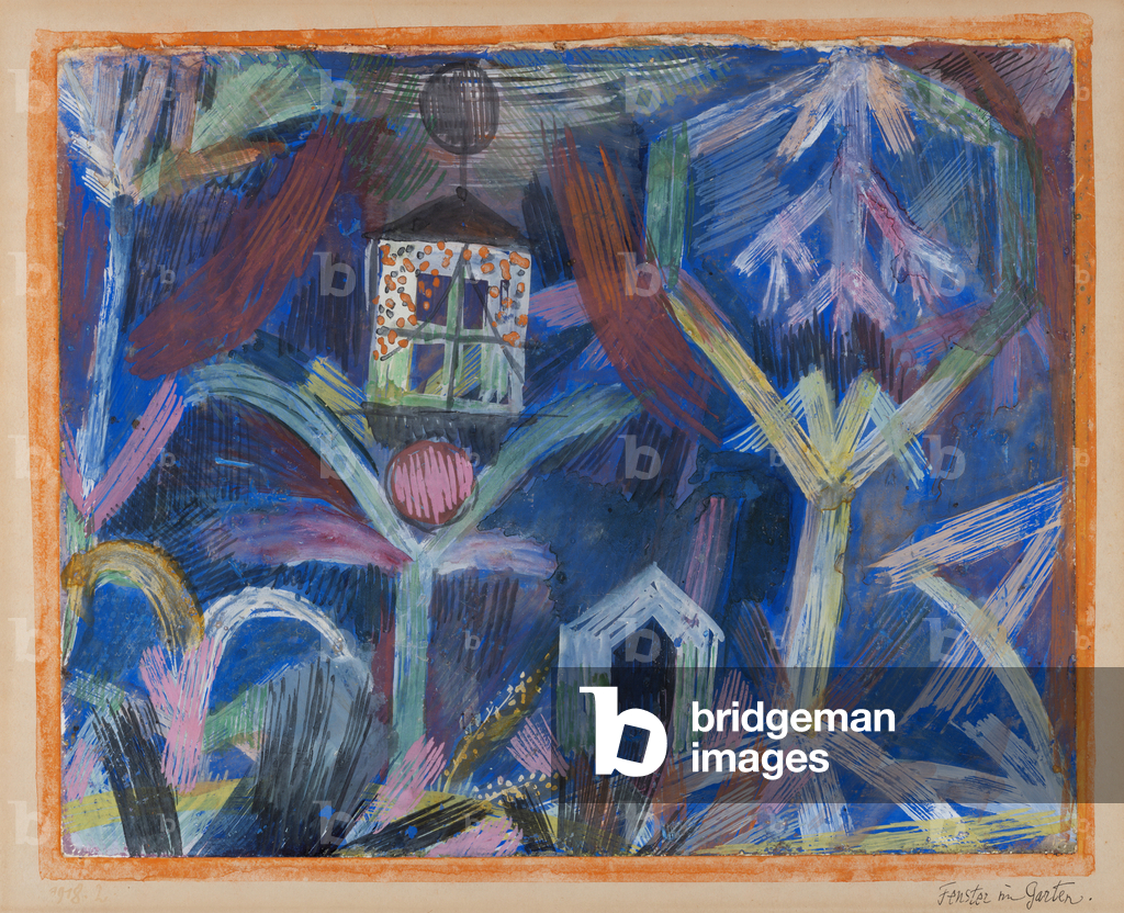 Window in the Garden, Titled, Dated 1918, and Numbered 2 (On the Artist’s Mount) Gouache and Watercolor on Pap