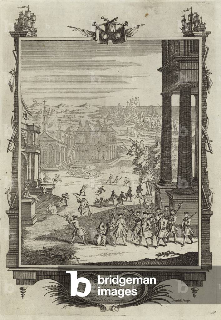 Fort St Mary (engraving) by English Artist, b/w