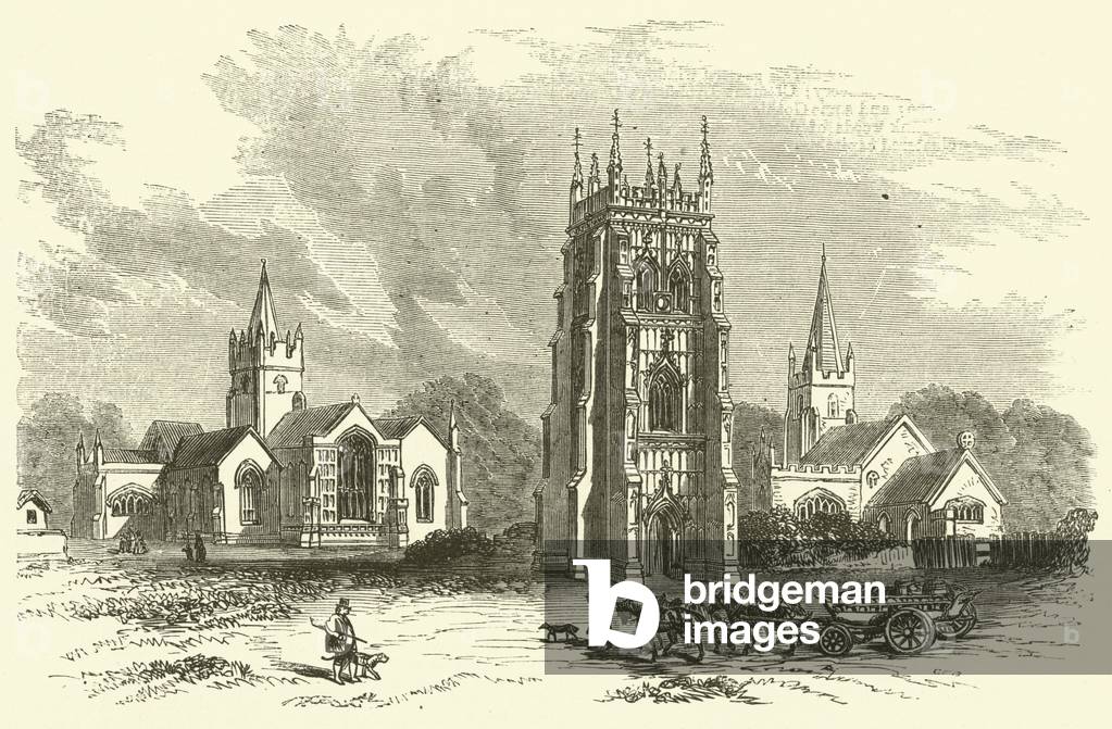 "Abbazia di Evesham (incisione)" di English School, b/w
