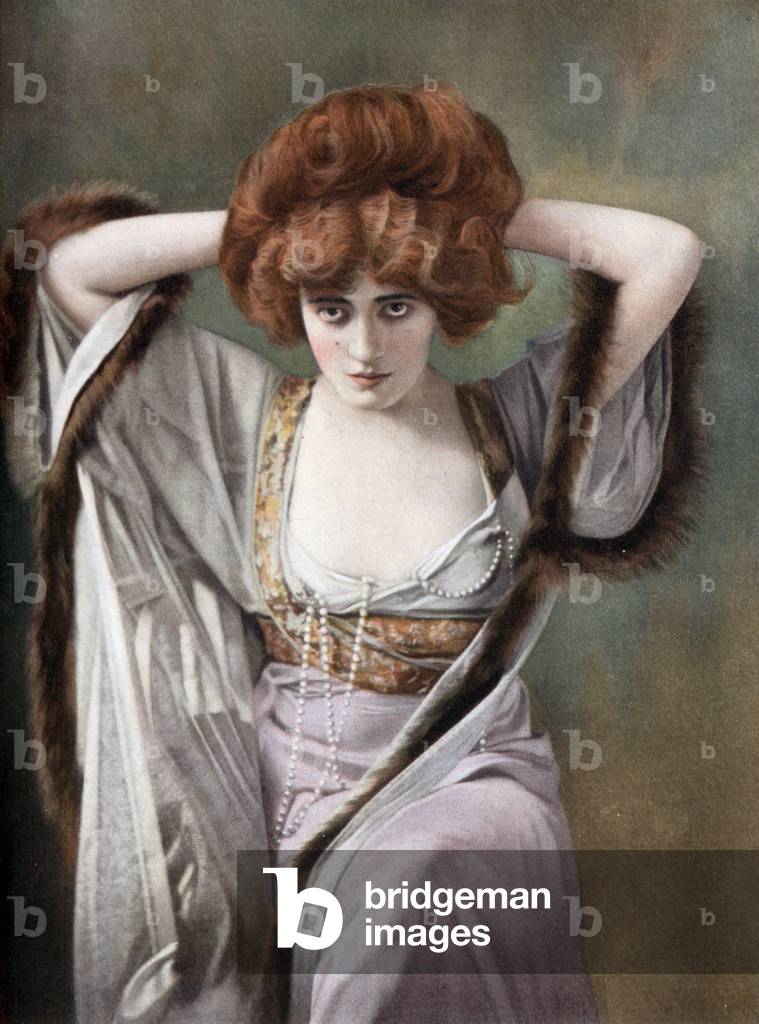 Die französische Komikerin Genevieve Lantelme (1887-1911), Paris, Foto aus der französischen Zeitung „Le Theat