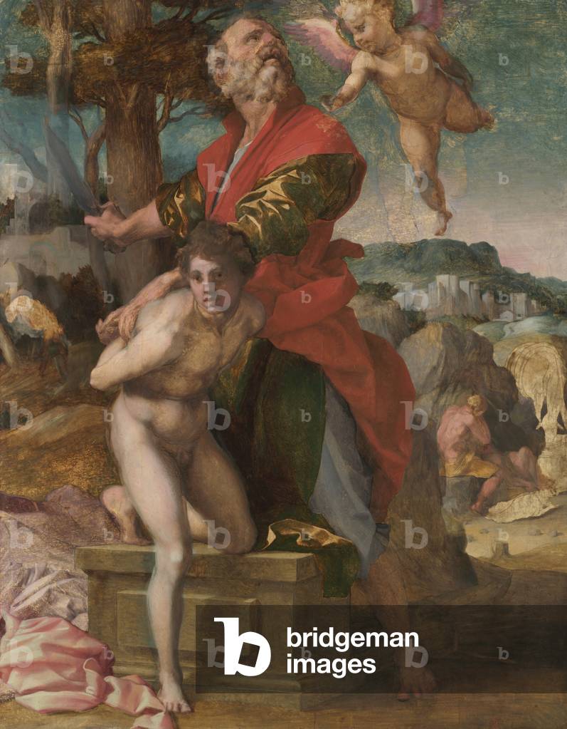 Das Opfer von Isaak, um 1527 (Öl auf Holz)