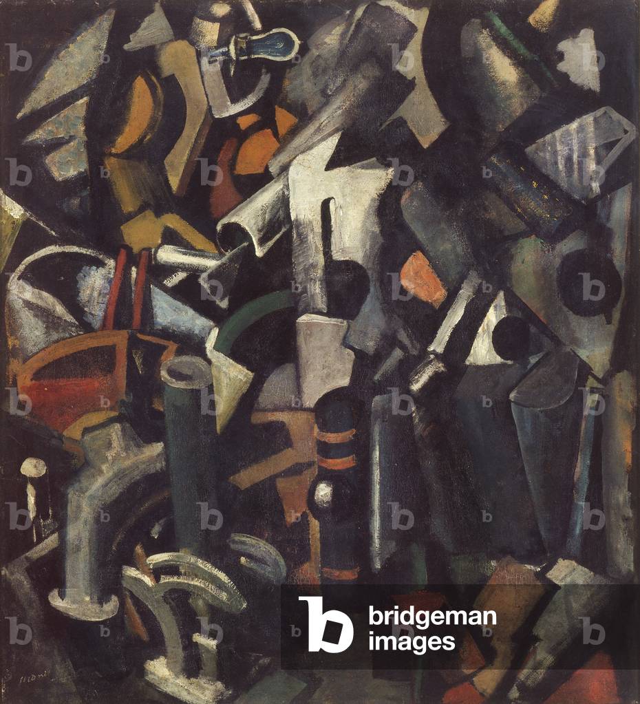 Image of Painting depicting The Atelier of Wonders 1918 by Mario Sironi