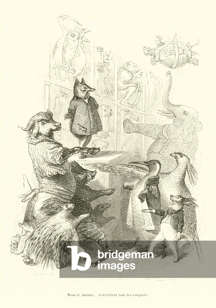 Immagine di Incisione "Nous le jurons! S'ecrierent tous les conjures (incisione)" 1801 di Grandville