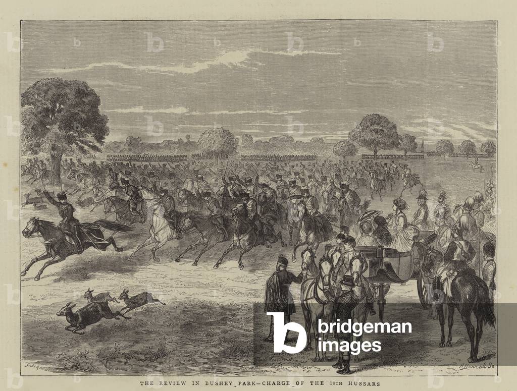 "la recensione in Bushey Parco" di Godefroy Durand, b/w
