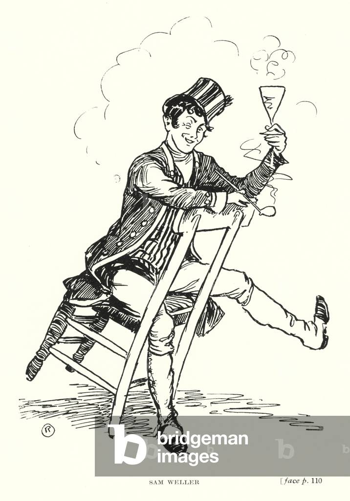 Image de Estampe représentant Personnage de Dickens : Sam Weller (litho) par Captain Edward Henry Handley-Read