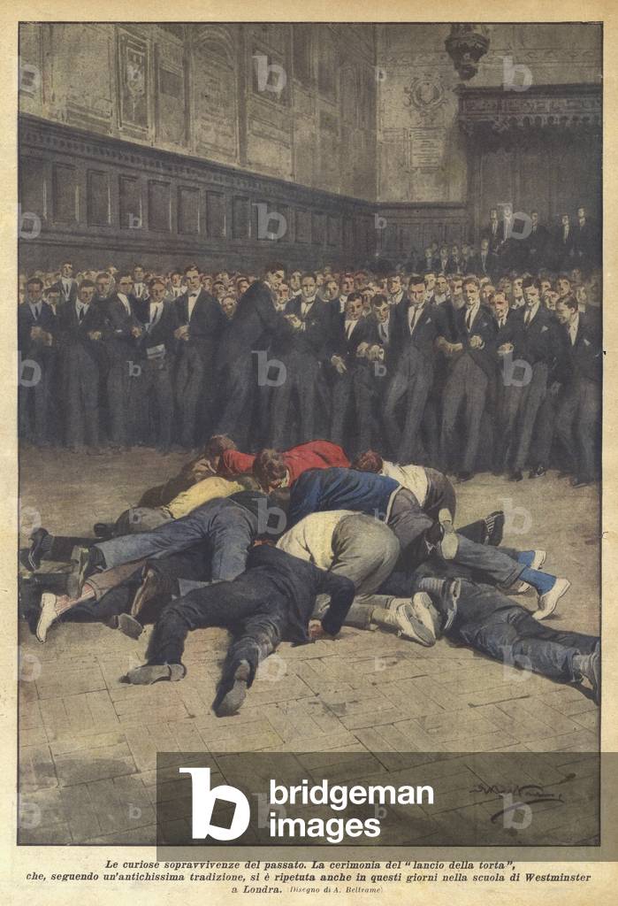"Die merkwürdigen Überlebenden der Vergangenheit (Farblitho)" von Achille Beltrame