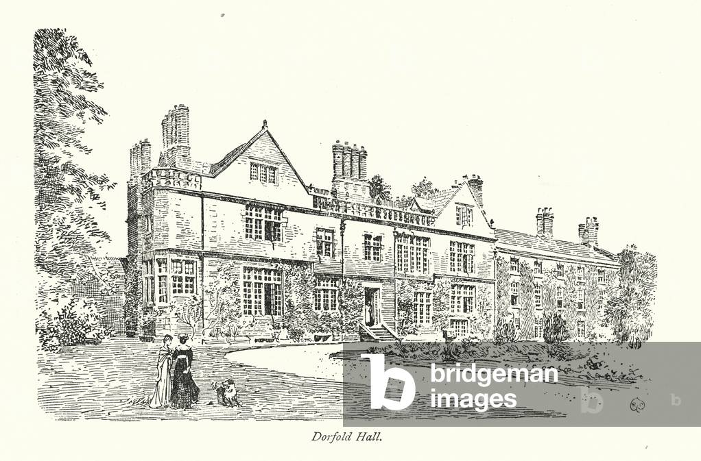 Image of Print depicting Picturesque Cheshire: Dorfold Hall (litho) 1901 by Roger Oldham