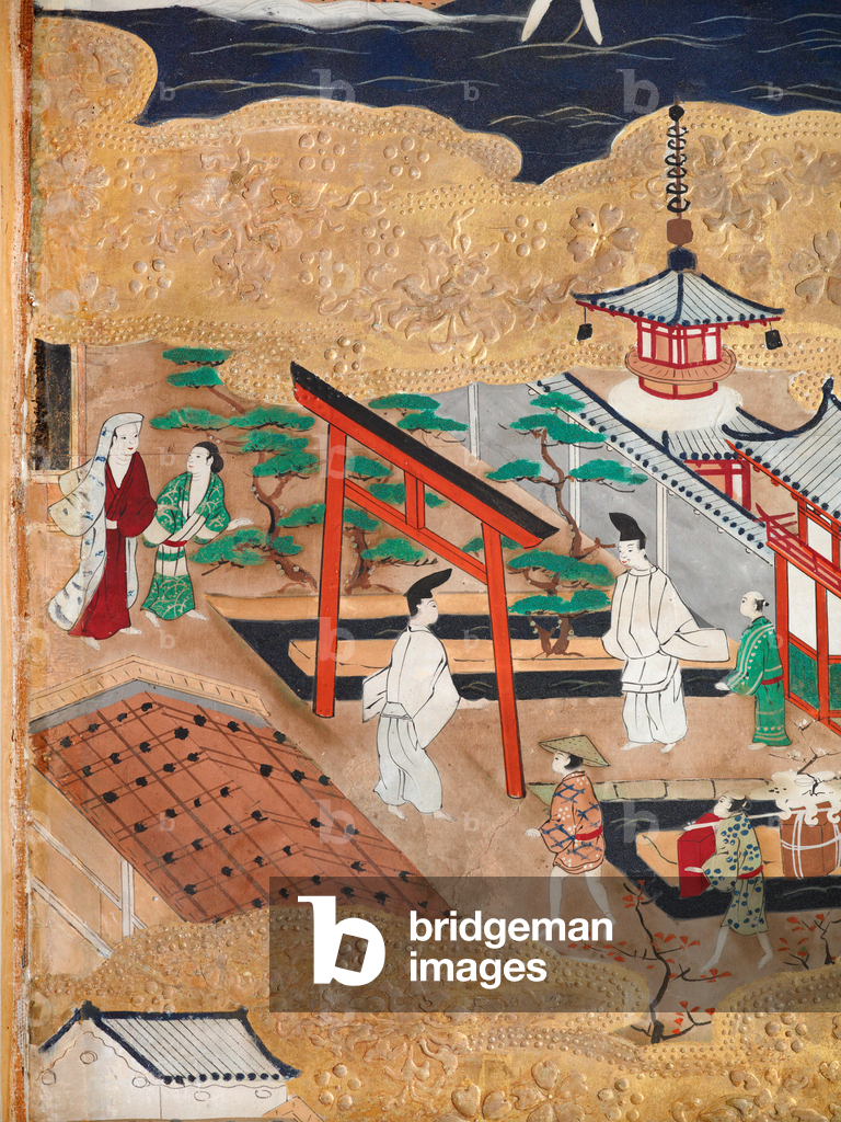 Bild von Gemälde "Osakazu Byobu - Japanischer achtteiliger Paravent (Gemälde)" von Japanese School