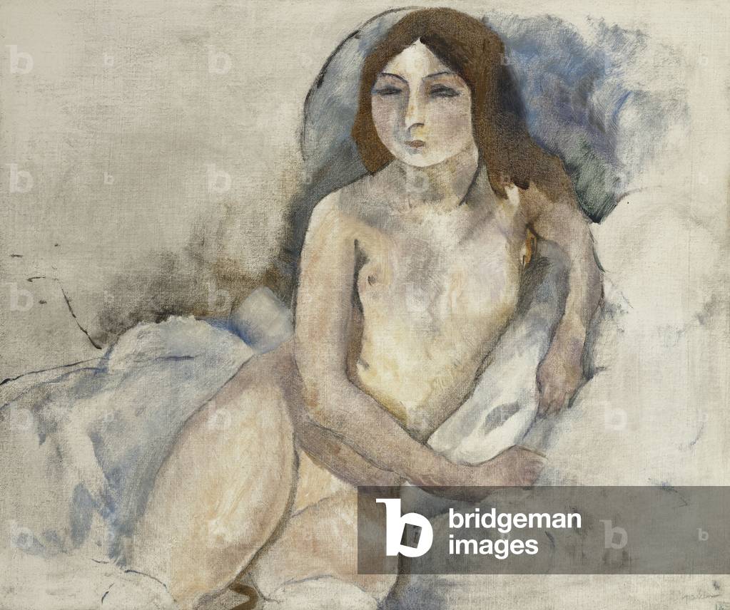 bionda ragazza in posa jeune fille bionda posant 1912 olio su tela