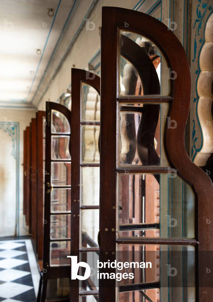 Open windows in the city palace, Rajasthan, Udaipur, India, 2019 (photo)