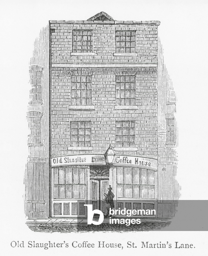 Londoner Clubs: Old Slaughter's Coffee House, St Martin's Lane (Kupferstich)