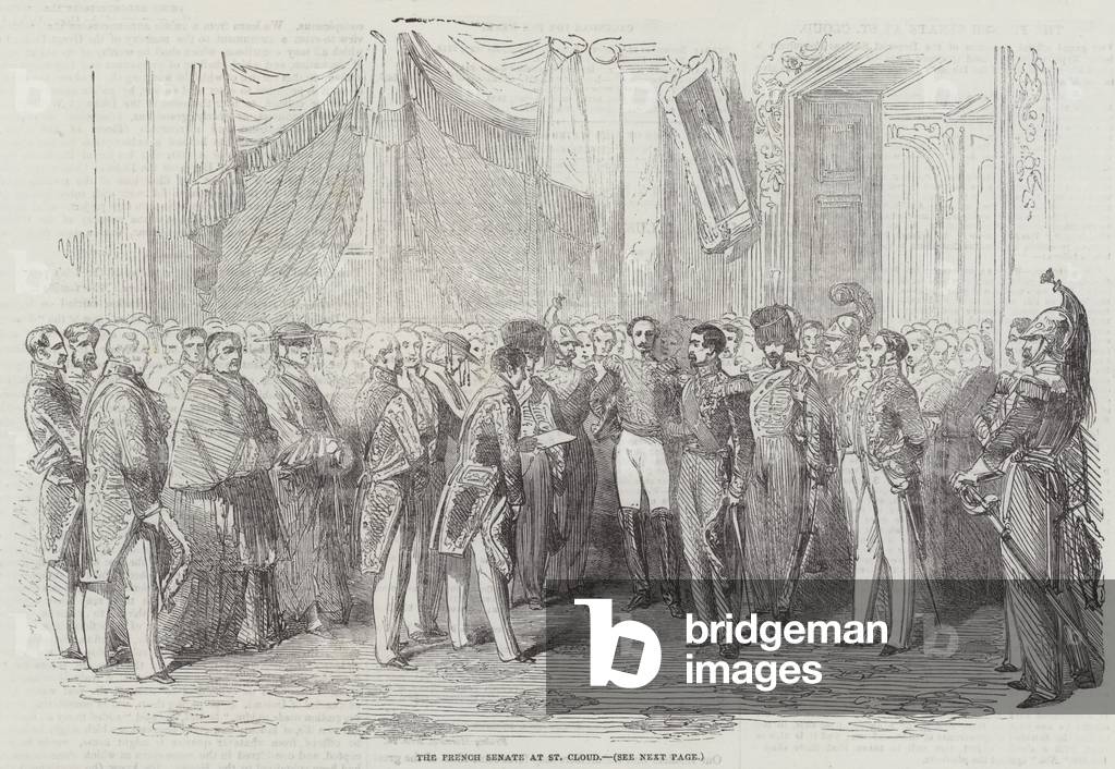 "il senato francese a st nube (incisione)" 1852 di English School