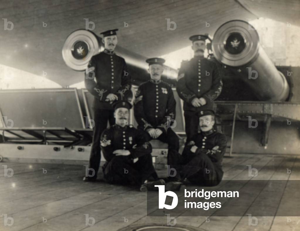 Sergeants of the Royal Marine Artillery Detachment on board the