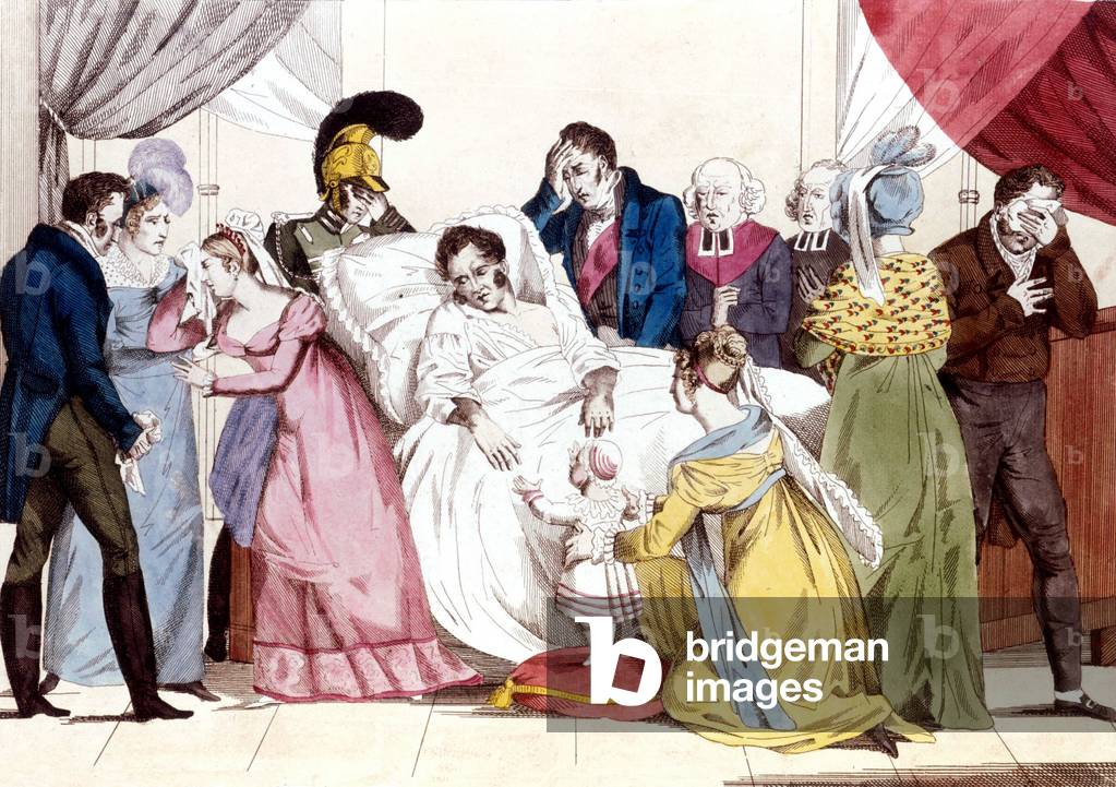 Bild von Gravur "Tod von Charles Ferdinand d'Artoi Herzog von Berry nach seinem Attentat 13. Februar 1820" 182