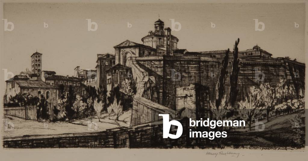 Die Mauern von Siena, 1922 (Trockenpunkt)