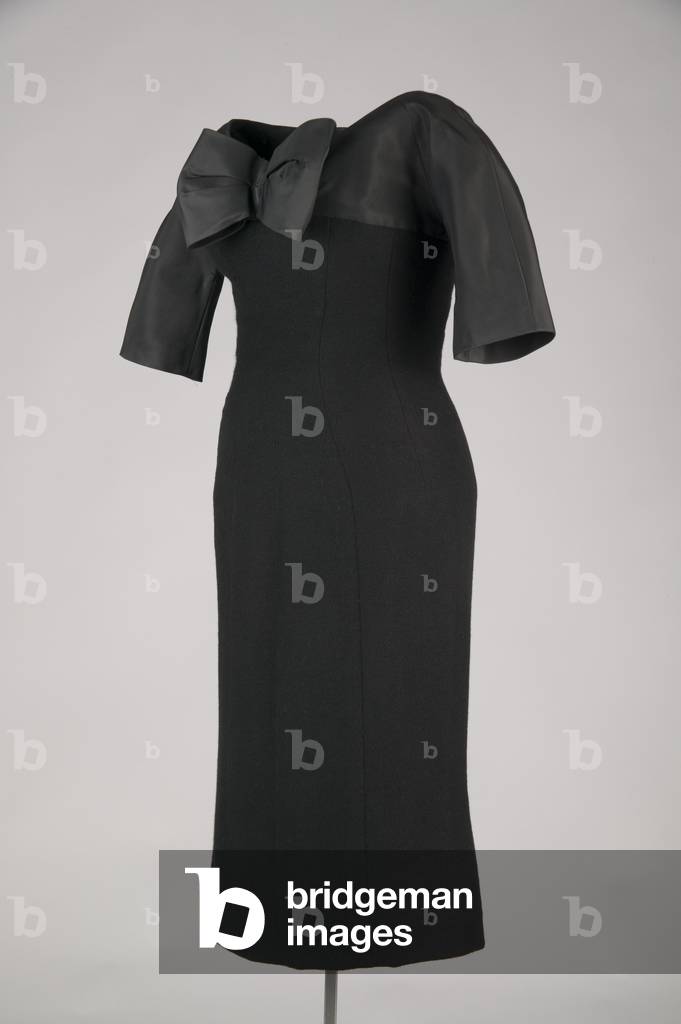 Tubino, 1955 (vista obliqua anteriore sinistra), seta faille, cashmere, Charles James, U.S.A.