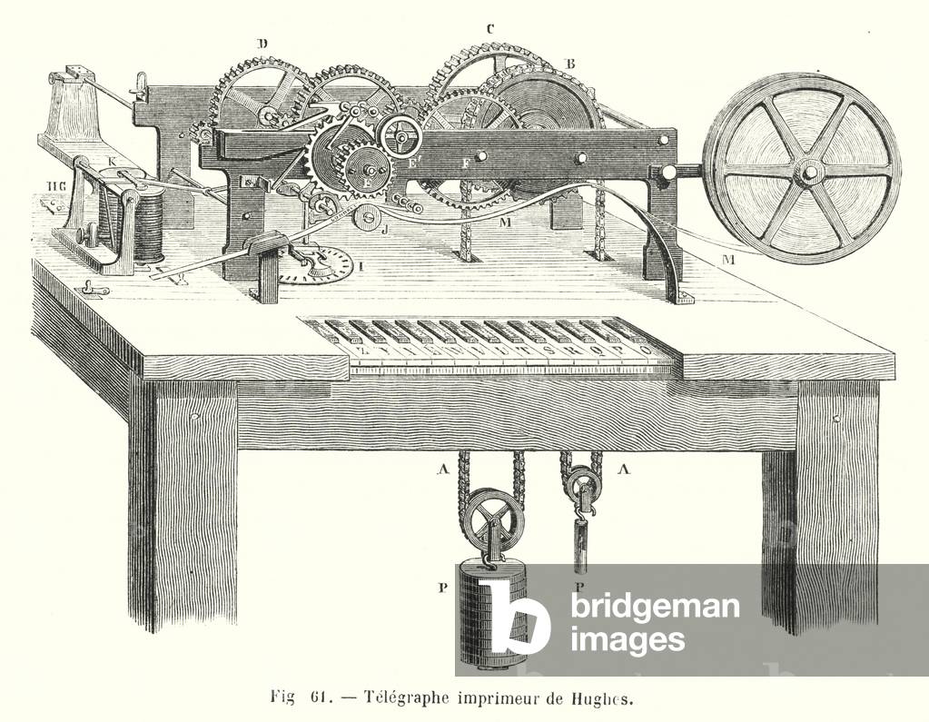 Telegraphe imprimeur de Hughes (gravure)