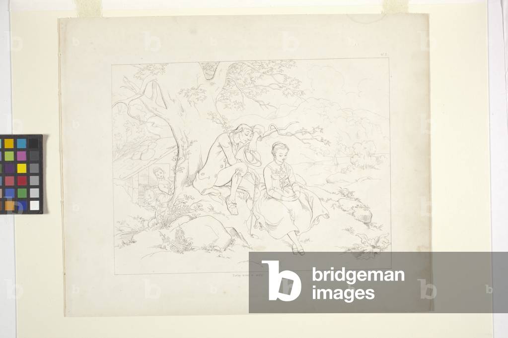 Image of Print depicting Illustrations Of The Legend Of Sleepy Hollow 1849 by Felix Octavius Carr Darley