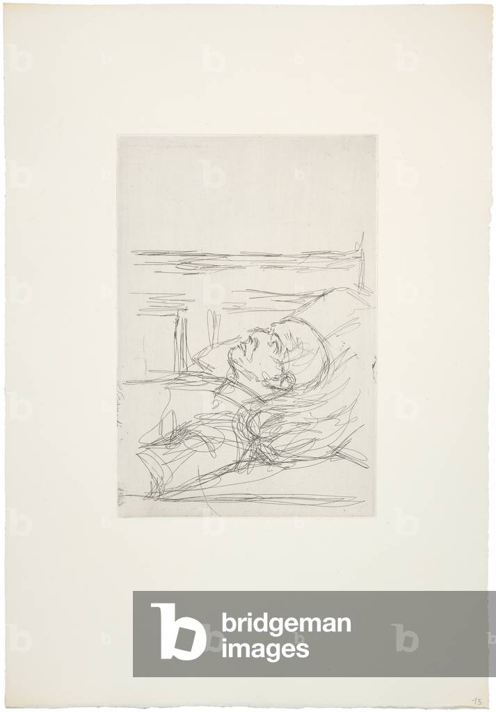 Michel Leiris [In Bett III], 1958-60 (Radierung)