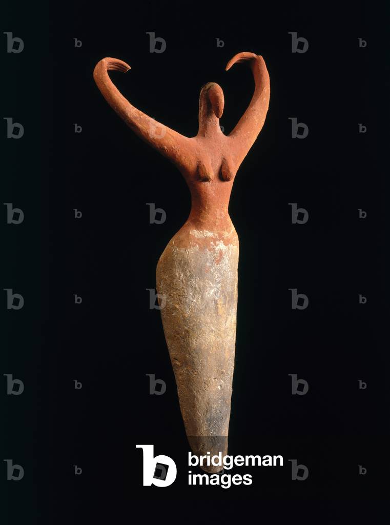 Figura femminile, ca. 3500-3400 BCE (argilla e pigmento)