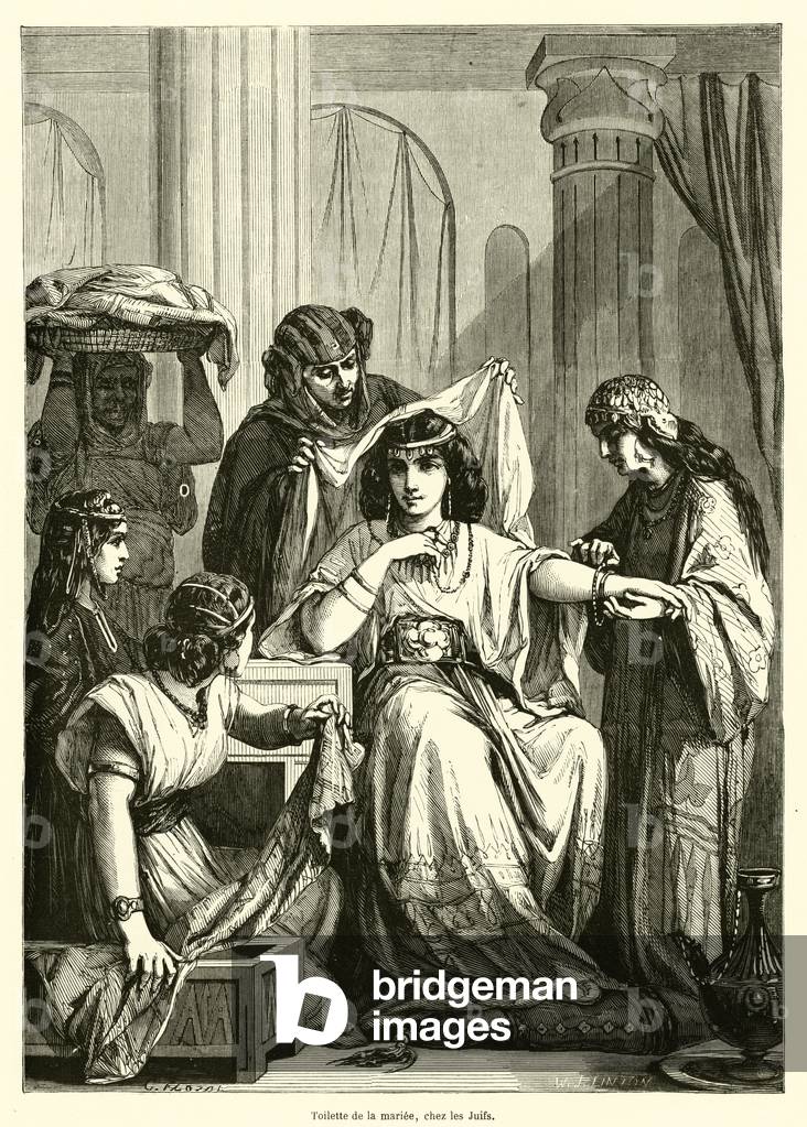 Immagine di Incisione "Toilette de la mariee" 1801 di French School, b/w