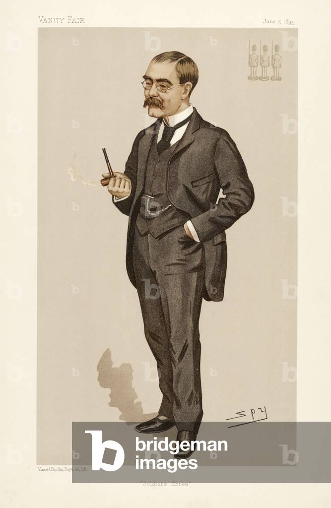 "Rudyard Kipling (1865 - 1936)" 1894 di Leslie Matthew Ward, b/w