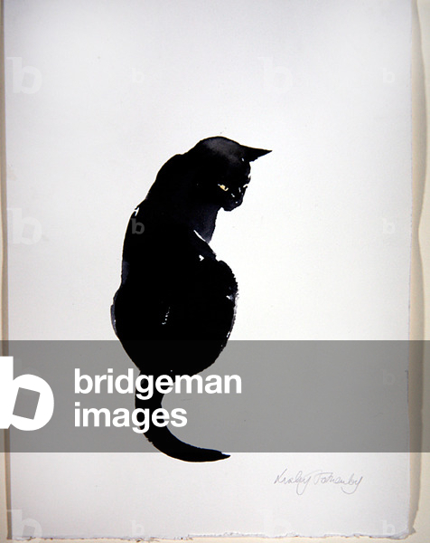 Bild von Zeichnung "Hodge - Back View (w/c auf Papier)" von Lesley Fotherby